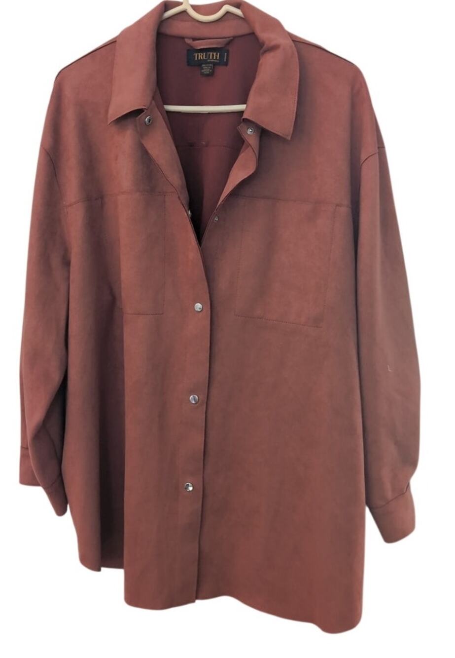 Truth by Republic Rust Faux Suede Button Up Top Size 3X EUC